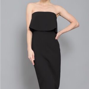 Aakaa Black Strapless Sheath Dress for Cocktail